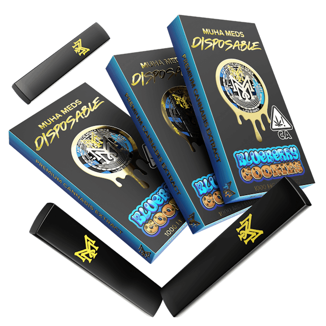 Blueberry Cookies 1,000mg Disposable Vape Cart : Muha MEds